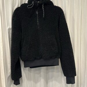 LULULEMON Womens Scuba Oversized Sherpa Half-Zip Hoodie Black - Small 4/6